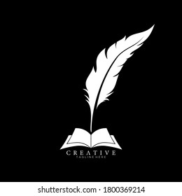 White Feather Pen above an Open Book