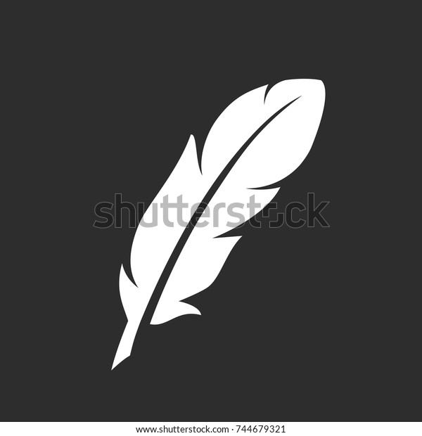 黒い背景に白い羽のベクターシルエットイラスト のベクター画像素材 ロイヤリティフリー