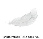 White feathers realistic composition with isolated image of pure feather on blank background vector illustration