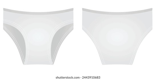 White female panties knickers. vector