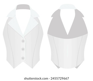 White female suit vest. vector illustration