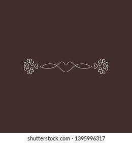 White feminine ornament divider vector