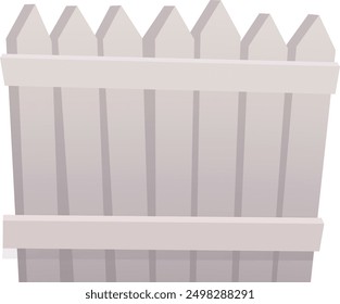 White fence cartoon icon. Picket wooden barrier isolated on white background