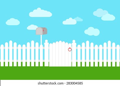 White fence and gate