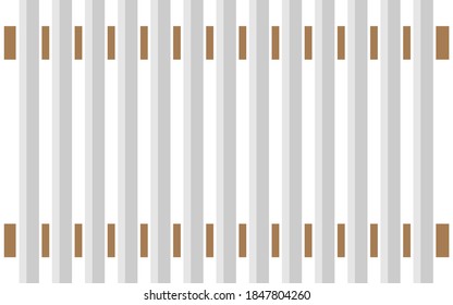 White fence in the style of flat on a white background. Vector illustration. EPS 10
