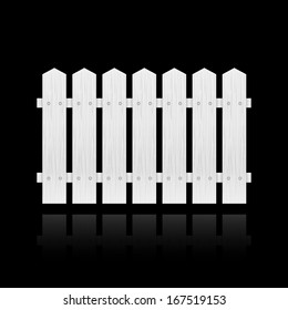 White Fence Tile Isolated Vector Illustration