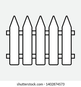 White Fence vector icon eps 10
