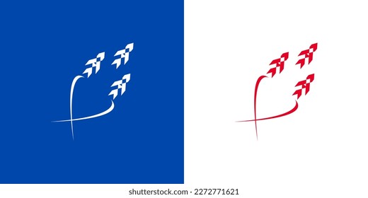 White Fighter Logo With Double Background. Can be used for logos, business, technology and more