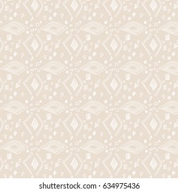 white figures on beige background, seamless geometric pattern, hand drawn pattern