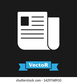 White File document icon isolated on black background. Checklist icon. Business concept.  Vector Illustration