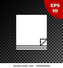 White File document icon isolated on transparent dark background. Checklist icon. Business concept.  Vector Illustration