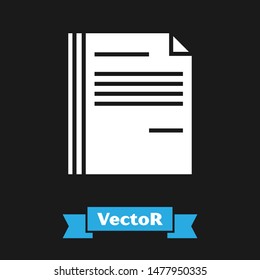 White File document icon isolated on black background. Checklist icon. Business concept.  Vector Illustration