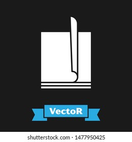 White File document icon isolated on black background. Checklist icon. Business concept.  Vector Illustration