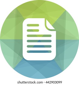 A white file icon in an original round blue and green