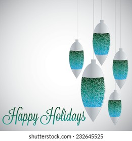 White filigree baubles with gradient in vector format.