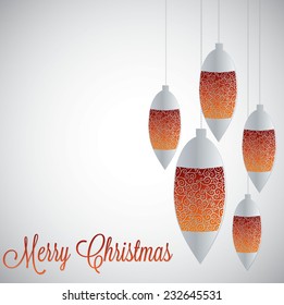 White filigree baubles with gradient in vector format.