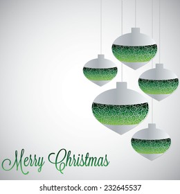 White filigree baubles with gradient in vector format.