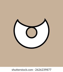 white fill moon icon design