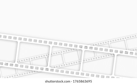 white film strip background with text space