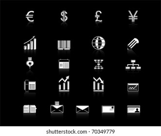 white finance icon set