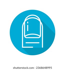 White finger nail beauty on blue circle icon flat vector design