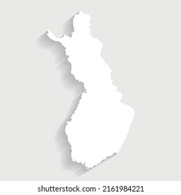 White Finland map on gray background, vector, illustration, eps 10 file
