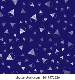 White Fire cone bucket icon isolated seamless pattern on blue background. Metal cone bucket empty or with water for fire fighting.  Vector Illustration