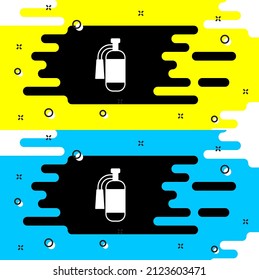 White Fire extinguisher icon isolated on black background.  Vector
