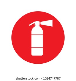 White Fire Extinguisher Sign On Red Stock Vector (Royalty Free ...