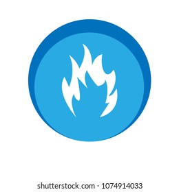 white fire icon on circle,vector illustration