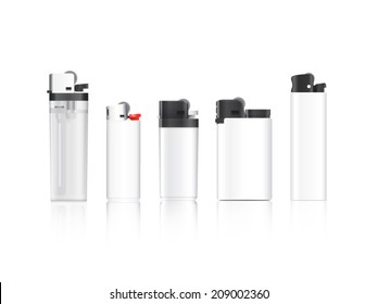 white fire lighters vector group isolated