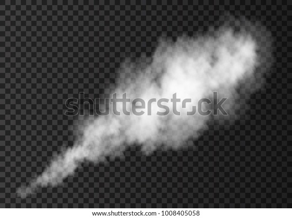 透明な背景に白い煙のパフ 蒸気爆発特殊効果 リアルなベクター画像 霧または霧のテクスチャー のベクター画像素材 ロイヤリティフリー