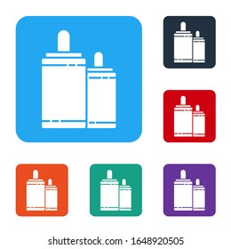 White Firework icon isolated on white background. Concept of fun party. Explosive pyrotechnic symbol. Set icons in color square buttons. Vector Illustration