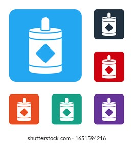 White Firework icon isolated on white background. Concept of fun party. Explosive pyrotechnic symbol. Set icons in color square buttons. Vector Illustration
