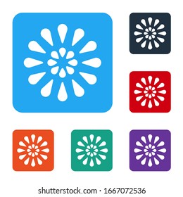 White Firework icon isolated on white background. Concept of fun party. Explosive pyrotechnic symbol. Set icons in color square buttons. Vector Illustration