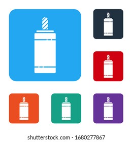 White Firework icon isolated on white background. Concept of fun party. Explosive pyrotechnic symbol. Set icons in color square buttons. Vector Illustration