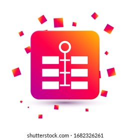 White Firework icon isolated on white background. Concept of fun party. Explosive pyrotechnic symbol. Square color button. Vector Illustration
