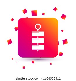 White Firework icon isolated on white background. Concept of fun party. Explosive pyrotechnic symbol. Square color button. Vector Illustration