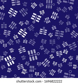 Icono de White Firework aislado sin fisuras en fondo azul. Concepto de fiesta divertida. Símbolo pirotécnico explosivo. Ilustración vectorial