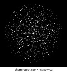 White fireworks isolated on black background. Vector illustration