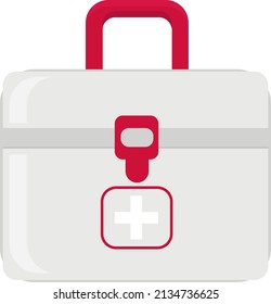 White firt aid box, illustration, vector on a white background.