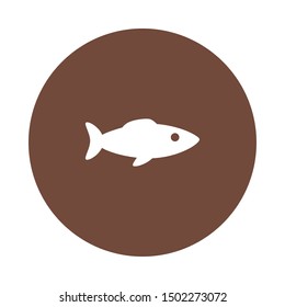 White fish and brown circle