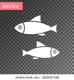 White Fish icon isolated on transparent background.  Vector Illustration