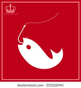 White Fish Icons with hook