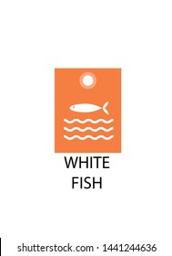 White fish on orange background