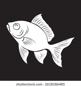 a white fish vector art