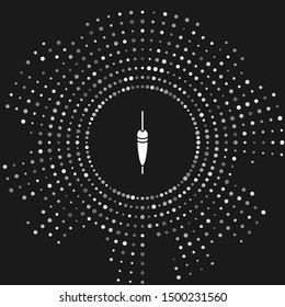 White Fishing float icon isolated on grey background. Fishing tackle. Abstract circle random dots. Vector Illustration