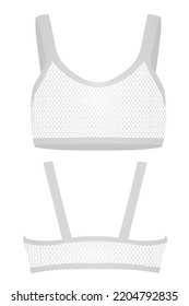 White fishnet top bra. vector illustration