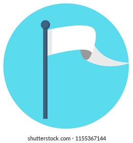 white flag banner flat design icon 