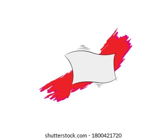white Flag brush on white background in vector illustration